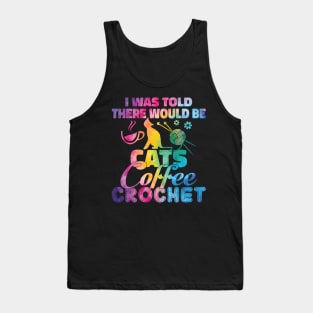 Cats Coffee And Crochet Tank Top